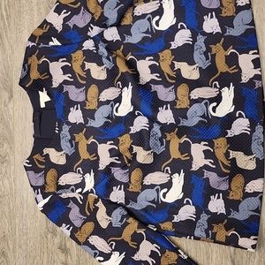 H&M cat prink long sleeve shirt